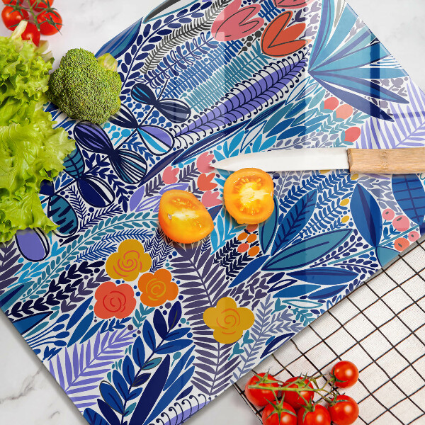 Glass worktop saver Painted meadow