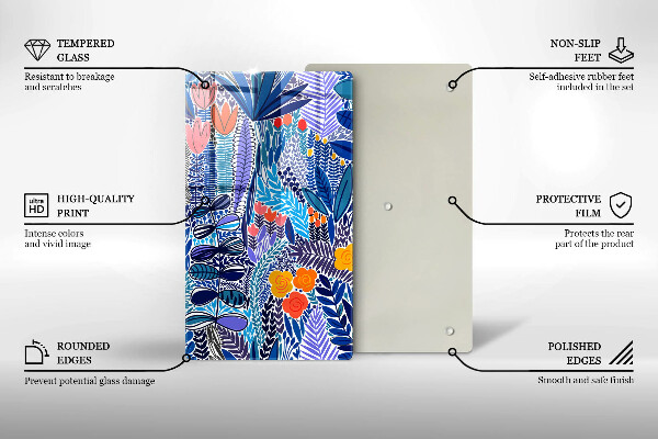 Glass worktop saver Painted meadow