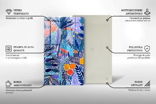 Glass worktop saver Painted meadow