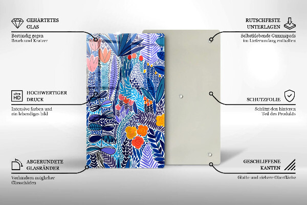 Glass worktop saver Painted meadow