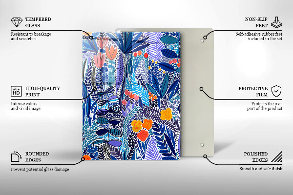 Glass worktop saver Painted meadow