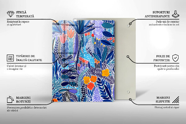 Glass worktop saver Painted meadow