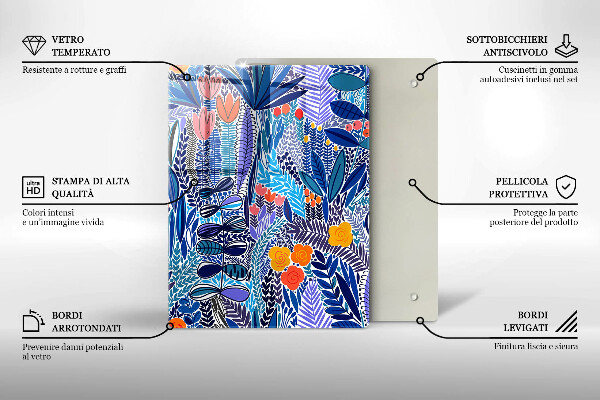 Glass worktop saver Painted meadow