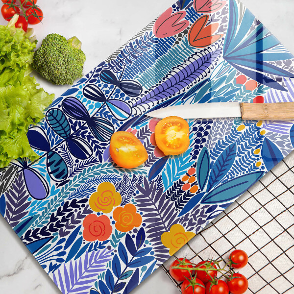 Glass worktop saver Painted meadow