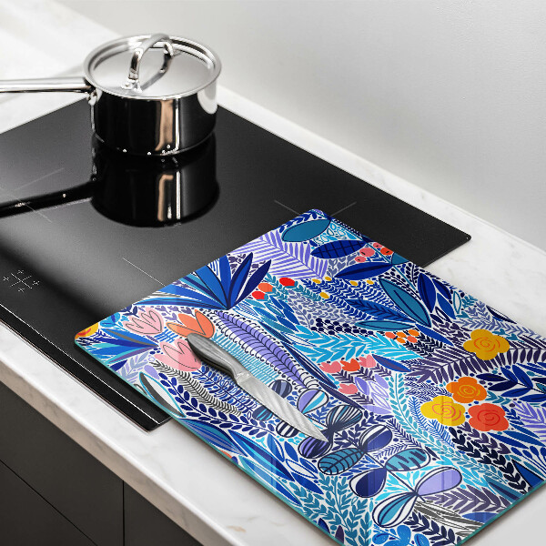 Glass worktop saver Painted meadow