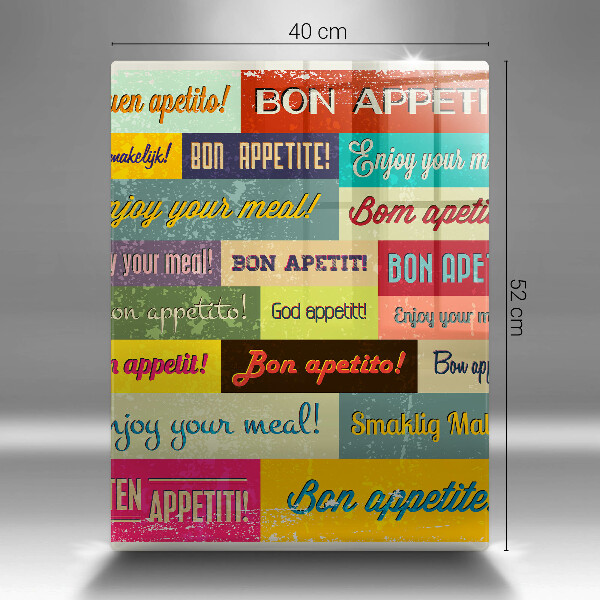 Cutting board Enjoy your meal transcriptions