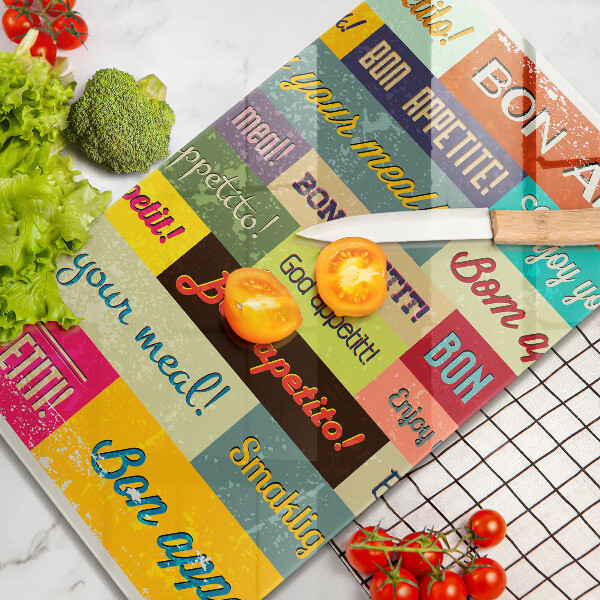 Cutting board Enjoy your meal transcriptions
