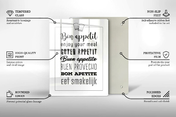 Cutting board Kitchen inscription, sentence