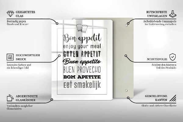 Cutting board Kitchen inscription, sentence