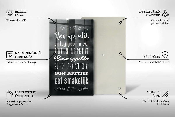 Cutting board Kitchen inscription, sentence