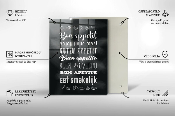 Cutting board Kitchen inscription, sentence