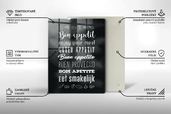 Cutting board Kitchen inscription, sentence