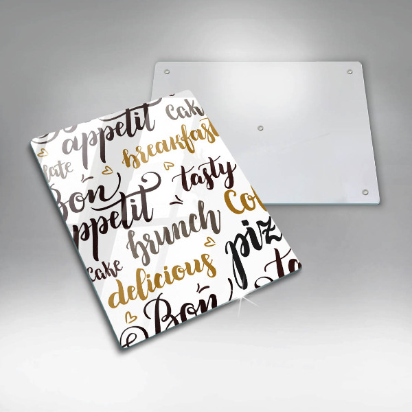 Cutting board Text Bon Appetit