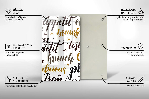 Cutting board Text Bon Appetit