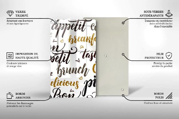 Cutting board Text Bon Appetit