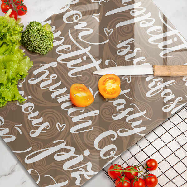 Cutting board Text Bon Appetit