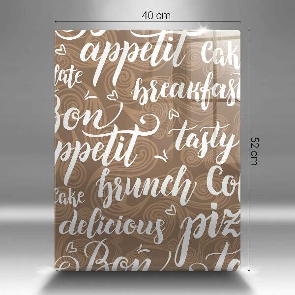 Cutting board Text Bon Appetit