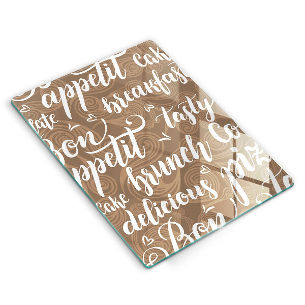 Cutting board Text Bon Appetit