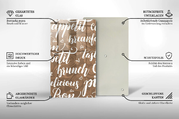 Cutting board Text Bon Appetit