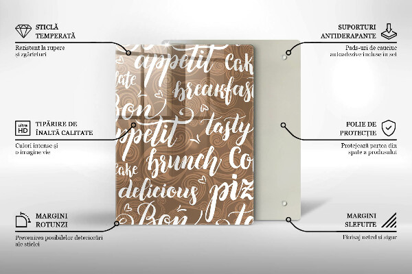 Cutting board Text Bon Appetit