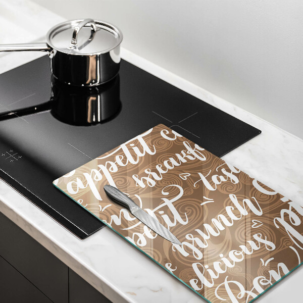 Cutting board Text Bon Appetit