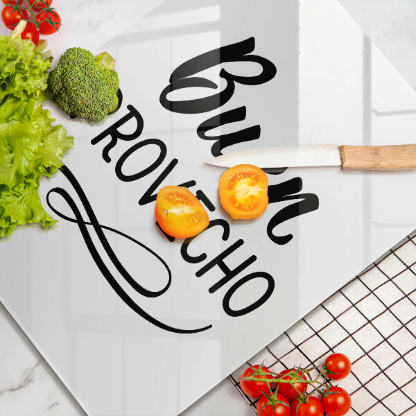 Glass worktop saver The inscription Buen Provecho