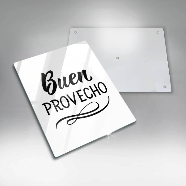 Glass worktop saver The inscription Buen Provecho