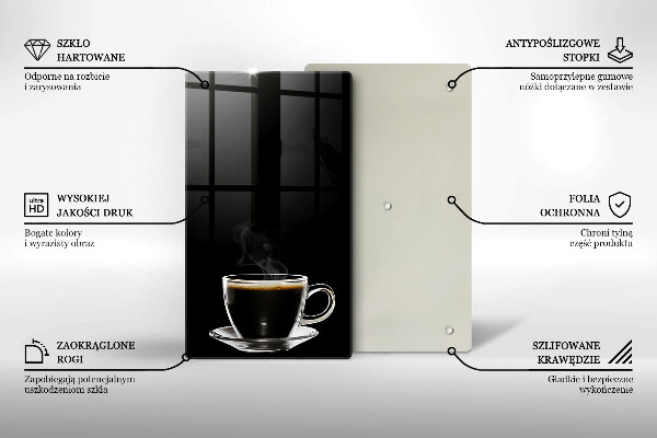 Glass worktop saver A glass of hot coffee
