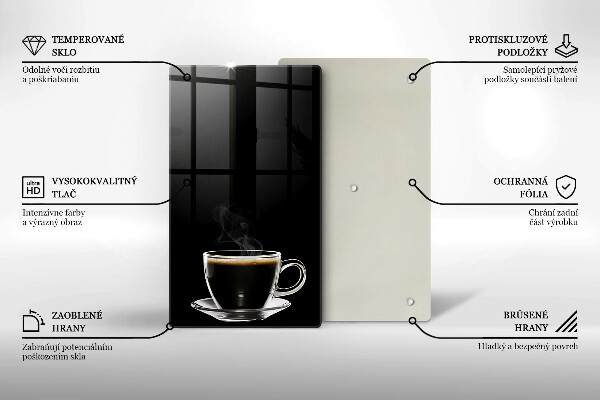 Glass worktop saver A glass of hot coffee