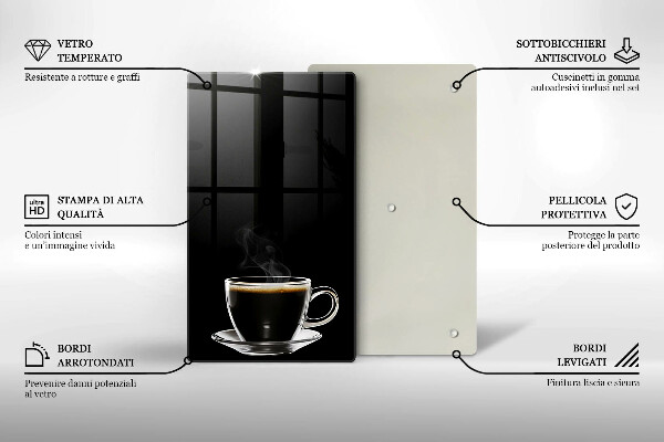 Glass worktop saver A glass of hot coffee