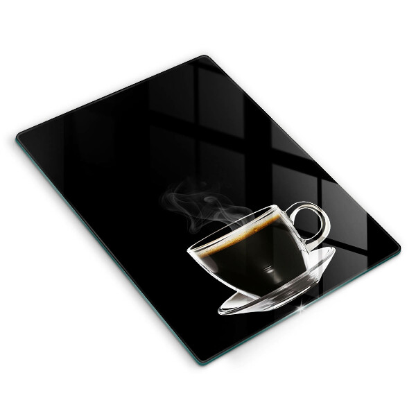 Glass worktop saver A glass of hot coffee