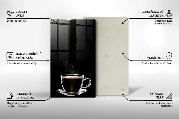Glass worktop saver A glass of hot coffee