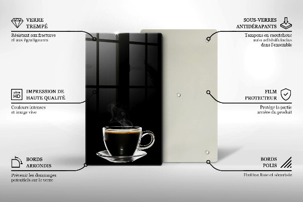 Glass worktop saver A glass of hot coffee