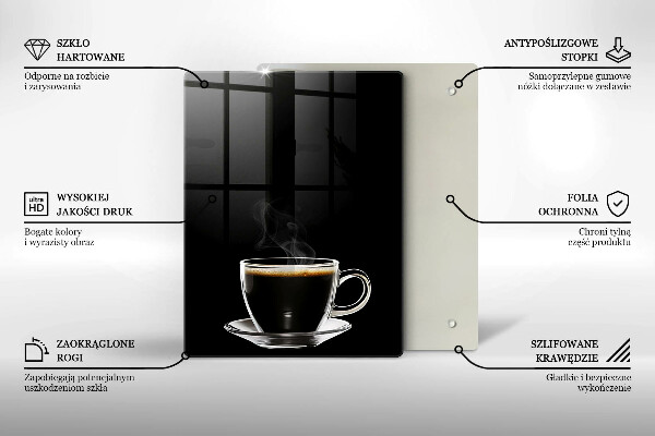 Glass worktop saver A glass of hot coffee