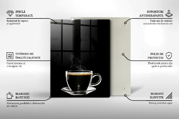 Glass worktop saver A glass of hot coffee