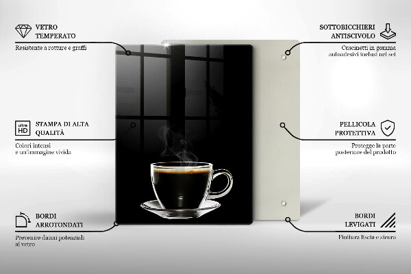 Glass worktop saver A glass of hot coffee
