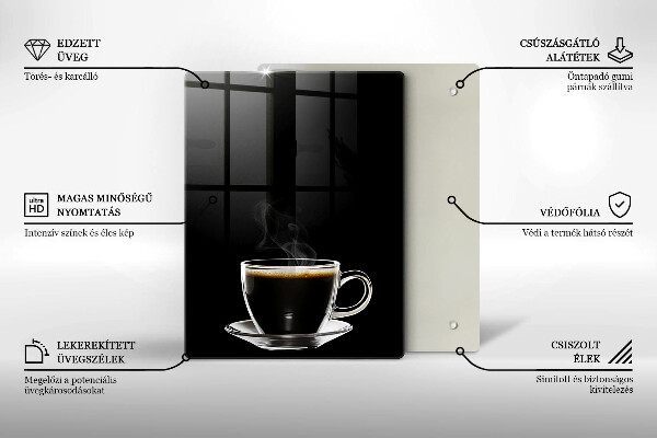 Glass worktop saver A glass of hot coffee