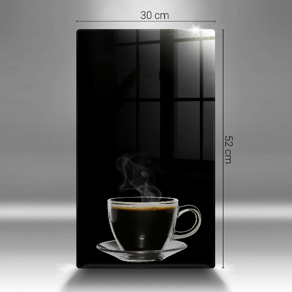 Glass worktop saver A glass of hot coffee
