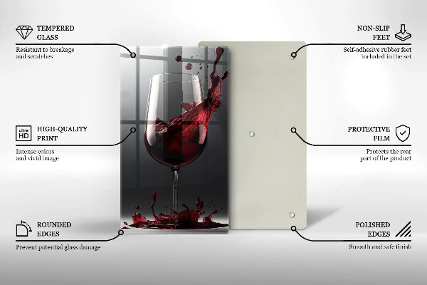 Glass worktop saver Red wine in a glass