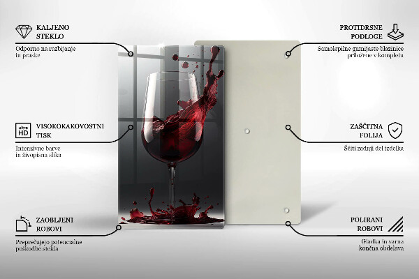 Glass worktop saver Red wine in a glass