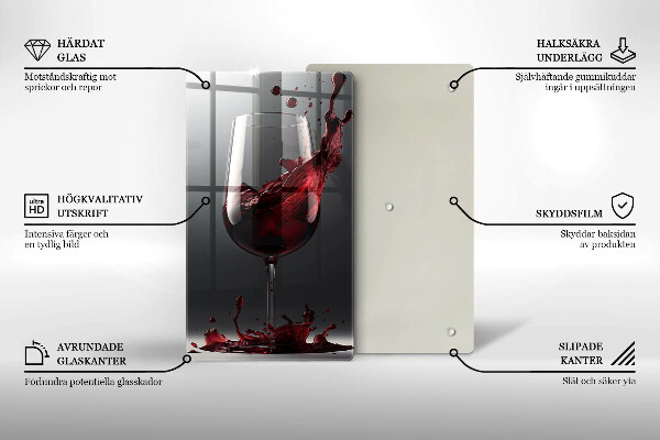 Glass worktop saver Red wine in a glass