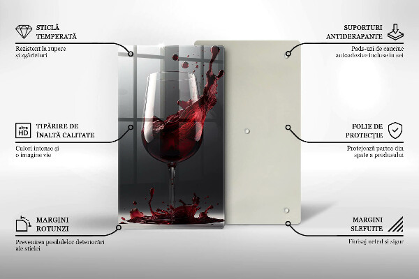 Glass worktop saver Red wine in a glass