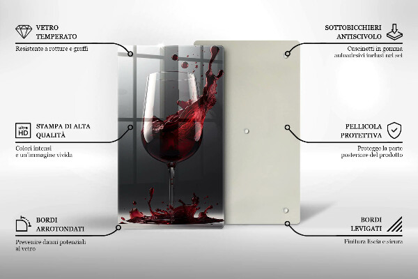 Glass worktop saver Red wine in a glass