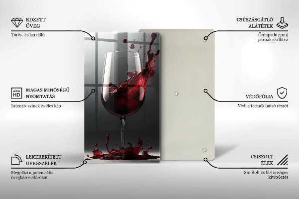 Glass worktop saver Red wine in a glass