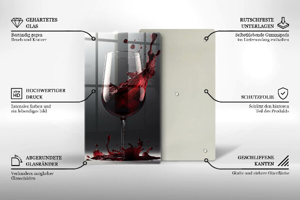 Glass worktop saver Red wine in a glass