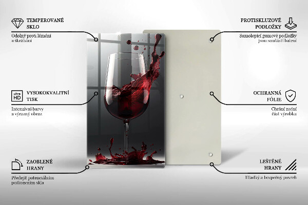 Glass worktop saver Red wine in a glass