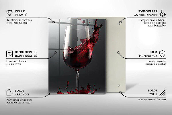 Glass worktop saver Red wine in a glass