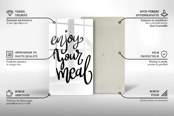 Glass worktop saver The inscription Enjoy Yout Meal