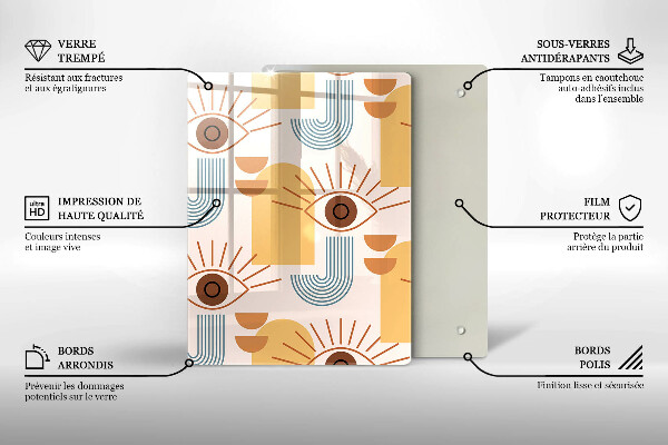 Cutting board Boho pattern eyes