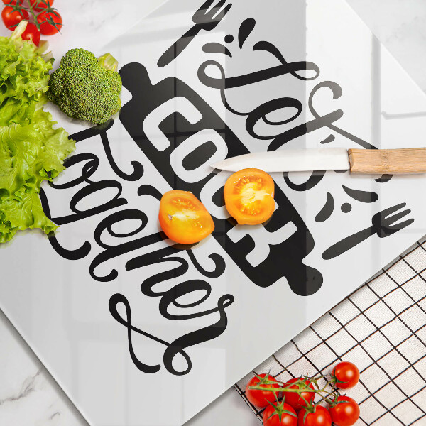 Cutting board The inscription Let's Cook Together